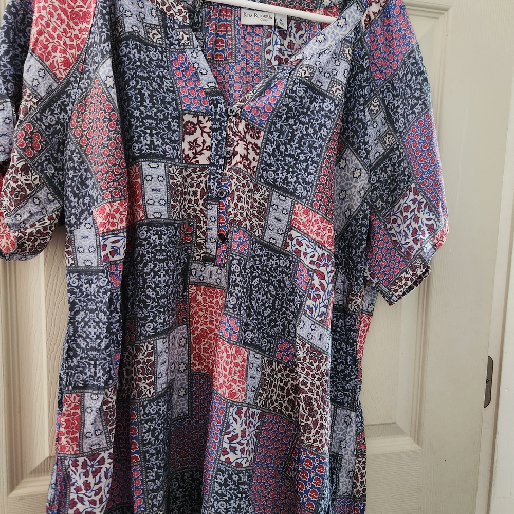 Kim Rogers Red and Blue Floral Dress